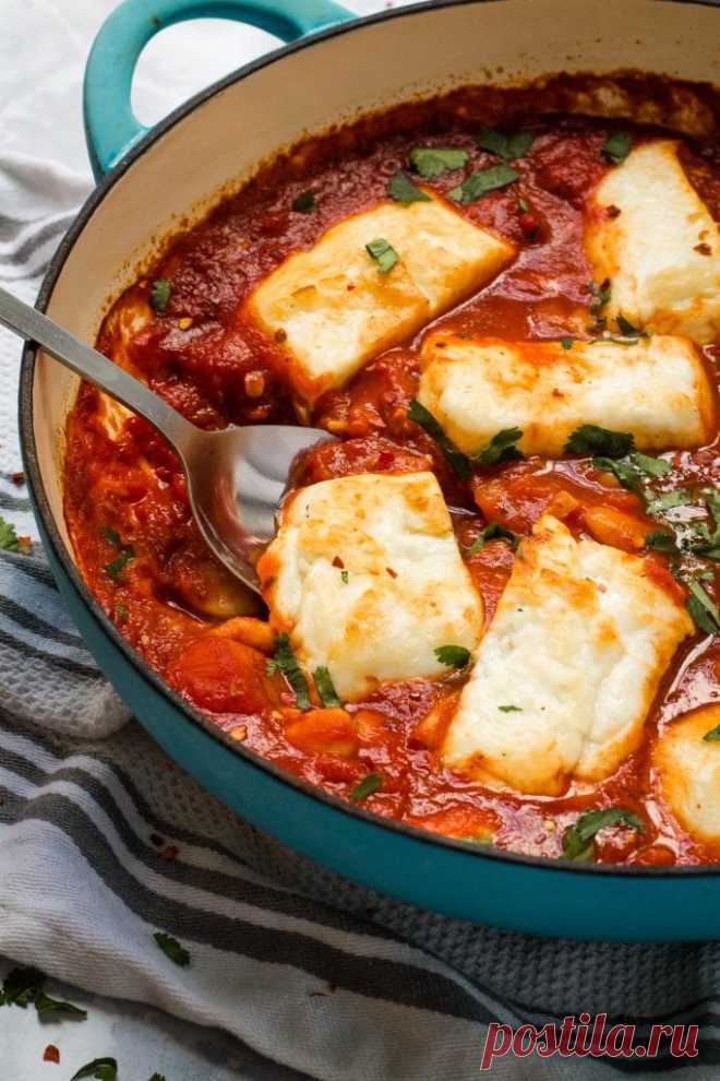 Smoky Tomato & Halloumi Bake - Happy Veggie Kitchen