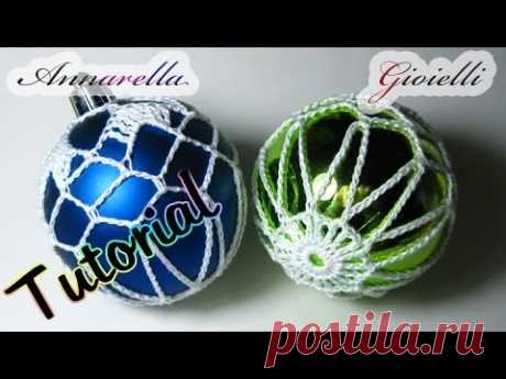 Tutorial palla di Natale ricamata all'uncinetto | How to crochet Christmas ball