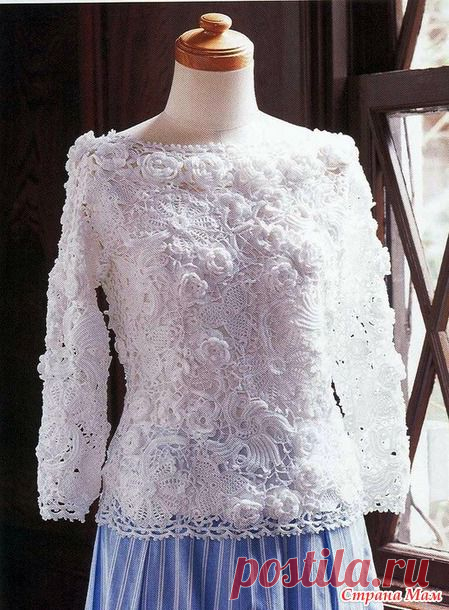 Нарядный пуловер. Ирландское кружево.: Дневник группы "ВЯЗАНАЯ МОДА+ ДЛЯ НЕМОДЕЛЬНЫХ ДАМ" - Страна Мам