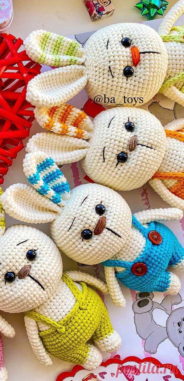PDF Зайка крючком. FREE crochet pattern; Аmigurumi animal patterns. Амигуруми схемы и описания на русском. Вязаные игрушки и поделки своими руками #amimore - заяц, зайчик, кролик, зайчонок, зайка, крольчонок.