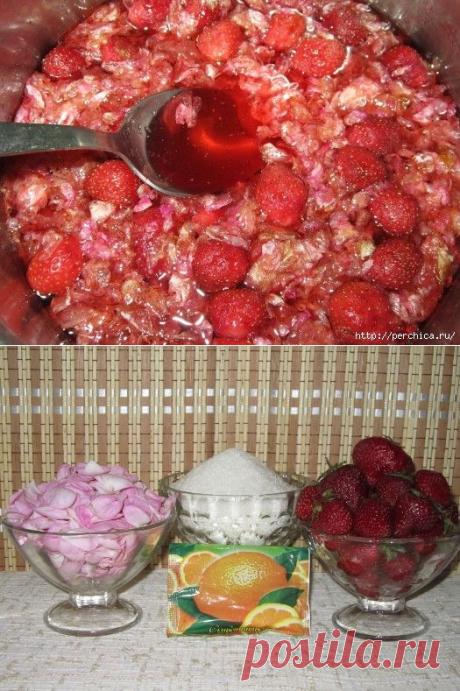 Чудесное варенье из лепестков роз и клубники