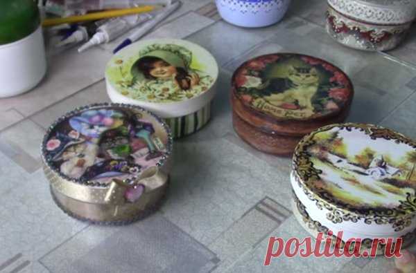 Из обычных коробочек от крема сделаем очаровательные шкатулочки | diy-idea | Яндекс Дзен