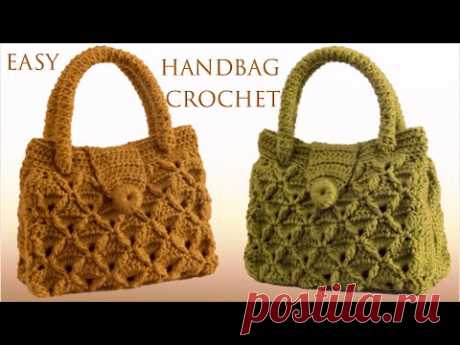 Bolso de mano fácil a Crochet Punto 3D Fantasía de hojas de otoño en relieve tejido con ganchillo