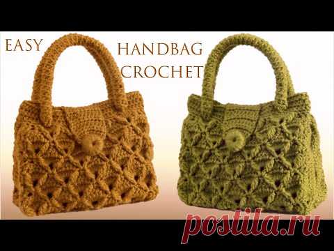 Bolso de mano fácil a Crochet Punto 3D Fantasía de hojas de otoño en relieve tejido con ganchillo