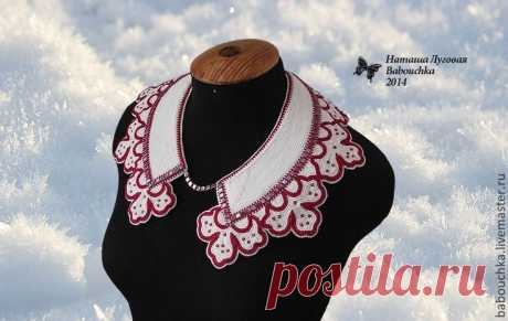 (87) Воротник вышитый бисером Королевские ирисы. Handmade. | Beaded collars