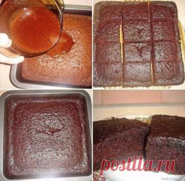 Необычное шоколадное пирожное Просто, вкусно, оригинально. Приготовьте - это вкусно!🥮🍮🌭🍩🍪Ингредиенты1 ст. молока&nbsp;1 ст. сахара&nbsp;4 ст. л. какао (с верхом)&nbsp;Все ингредиенты смешать миксером. Так как я пекла ночью и все спали, просто поболтала венчиком.&nbsp;Смесь разделить на две части. В одну половину...