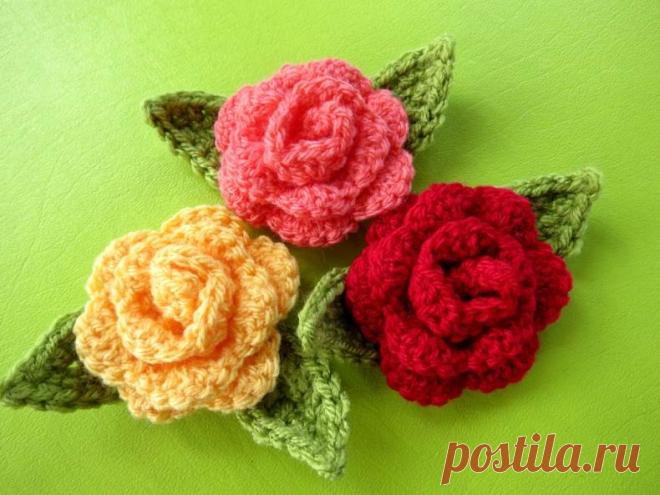 Роза крючком: 50 схем с уроками, как связать красивую розу. Бесплатный пошаговый мастер-класс с фото и подробным описанием для начинающих