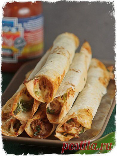 Флаутас с курицей и шпинатом.