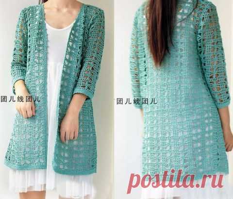 25 ажурных кардиганов с узорами и описанием