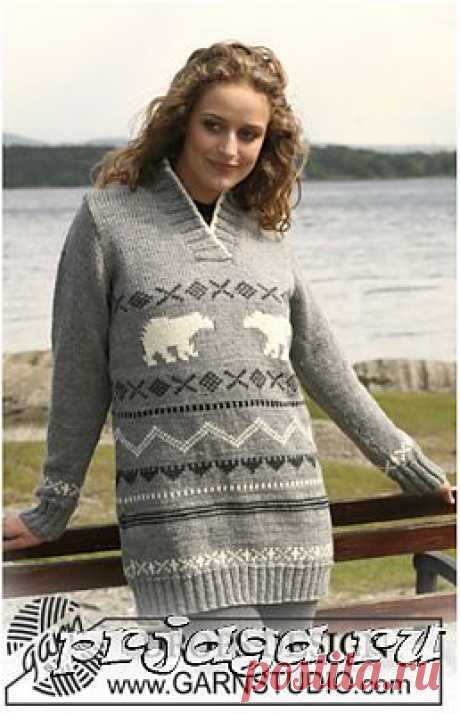Схема вязания джемпера спицами с медведями