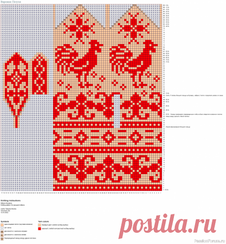 Варежки "ПЕТУХИ". Схема | Куплю-продам