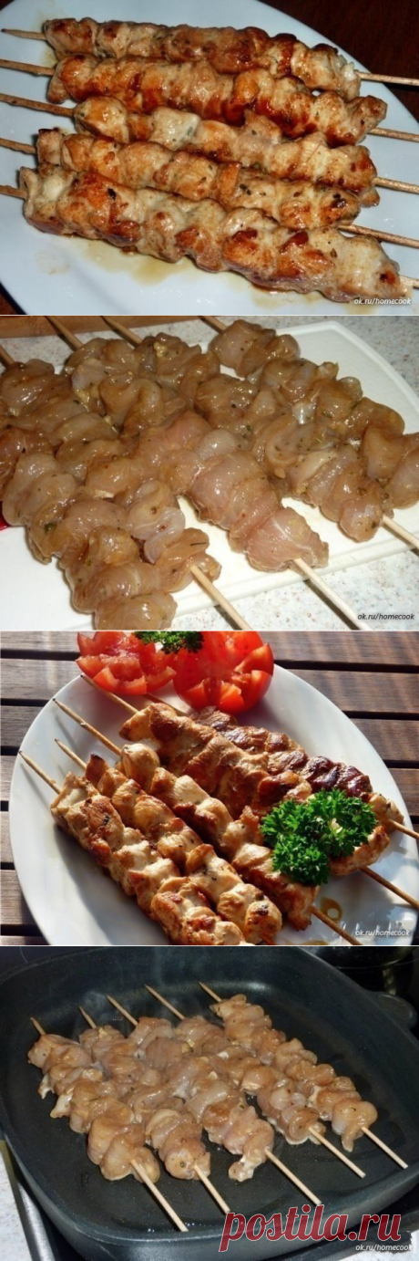 Шашлык из курицы в духовке