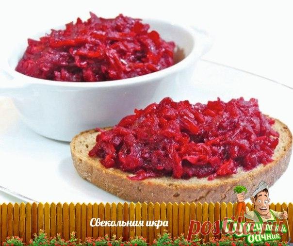 Свекольная икра, остренькая и сочная. 

- 2 кг. свеклы (очистить, натереть на терке) 
- 1 кг. моркови (очистить, натереть на терке) 
- 1 кг. лука (очистить и мелко нарезать) 
- 0,8 кг. помидоров (прокрученных на мясорубке) 
- 1 стручок горького перца (прокрутить вместе с помидорами) 
- 80 мл. уксуса 9% 
- 1 ст.л. соли с горкой (солить надо по вкусу, может понадобиться больше) 
- 80 гр.сахара (2-3 ст.л. с горкой) 
- 250-300 мл. растит.масла 
- 1 головка чеснока (очистить и ...