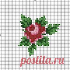 Схема розы для вышивки крестиком бисером