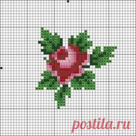 Схема розы для вышивки крестиком бисером
