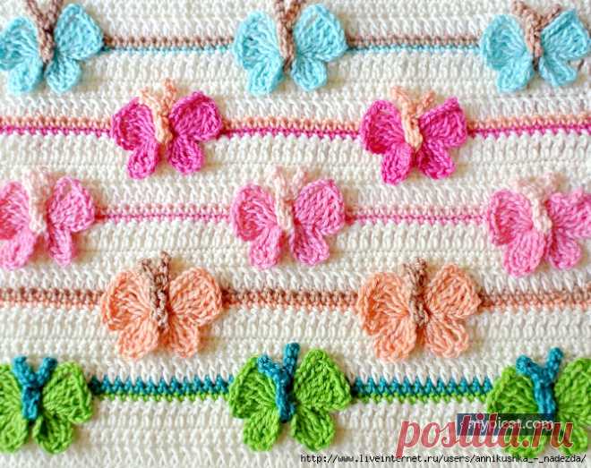 Оригинальный узор Бабочки. Безотрывное вязание — HandMade
