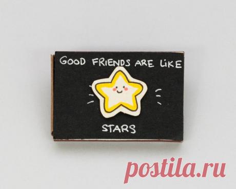 Симпатичная карта Дружбы Matchbox / подарочная коробка / хорошие друзья / Etsy