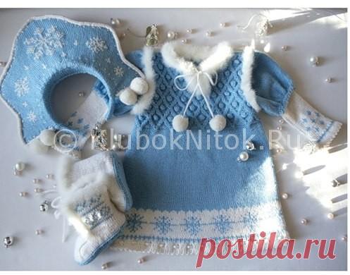 Костюм &#171;Снегурочка&#187; | Вязание для девочек | Вязание спицами и крючком. Схемы вязания.