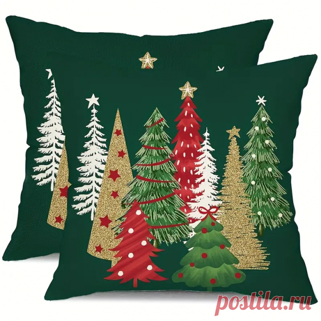 Набор из 2 льняных рождественских наволочек 18x18 дюймов - Temu Moldova