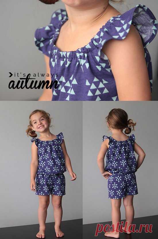 Выкройка детского комбинезона на кулиске | Дама