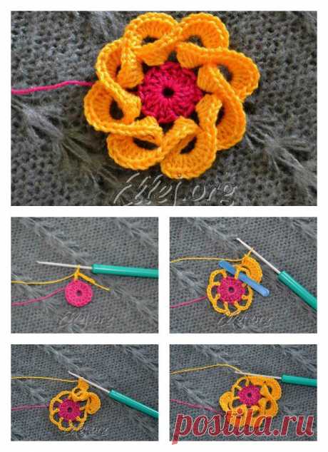 How to Crochet 3D Flowers with Multi Petals -