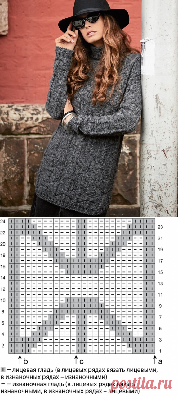 Теплый свитер с закругленными разрезами