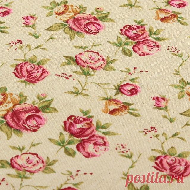 Романтический Роуз Печати на Ткань Хлопок Льняные Ткани Лоскутное Лоскутная Сумки Детские Ткань Скатерти Главная Швейные DIY Материал 51X51 см купить на AliExpress