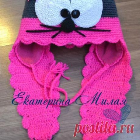 Вяжем крючком шапочку-мышку
