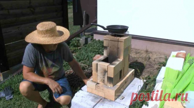 Как сделать ракетную печь по японской технологии за 5 минут