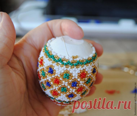 Оплетаем пасхальное яйцо бисером - Ярмарка Мастеров - ручная работа, handmade