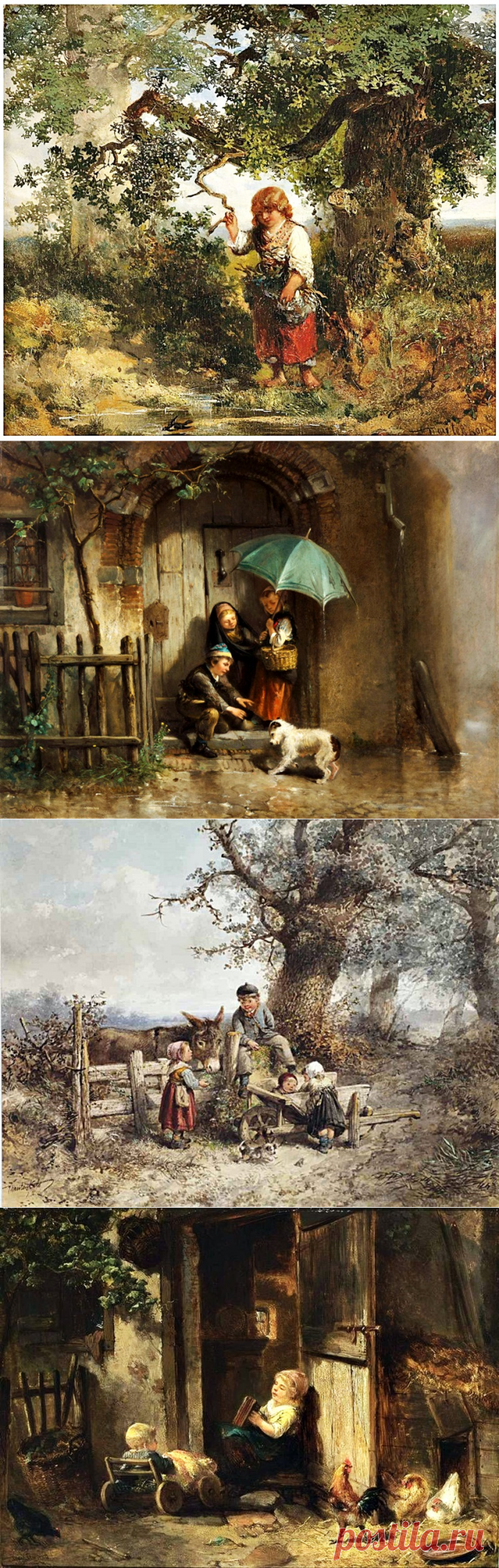 Сценки с детьми из повседневной жизни. 1 часть. Художник Йохан Мари Тен Кейт.