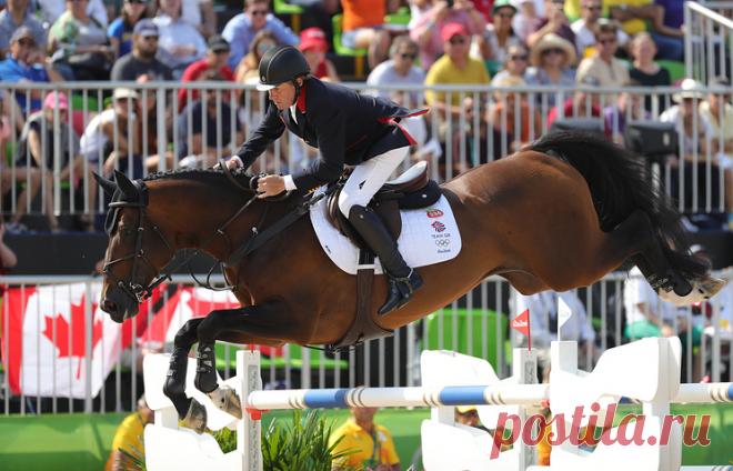 Ник Скелтон. © EPA/ARMANDO BABANI. РИО-ДЕ-ЖАНЕЙРО, 19 августа. /ТАСС/. Британец Ник Скелтон завоевал золотую медаль Олимпийских игр в Рио-де- Жанейро в конном спорте в личном конкуре. Серебро выиграл швед Педер Фредриксон, бронза досталась представителю Канады Эрику Ламазу. Российские спортсмены не были представлены в данном виде программы. Подробнее на ТАСС: http://tass.ru/sport/3552601  |  ТАСС: Спорт - Британец Ник Скелтон завоевал золото ОИ в конном спорте в личном конкуре