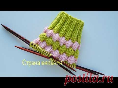 Цветной узор. Вязание по кругу