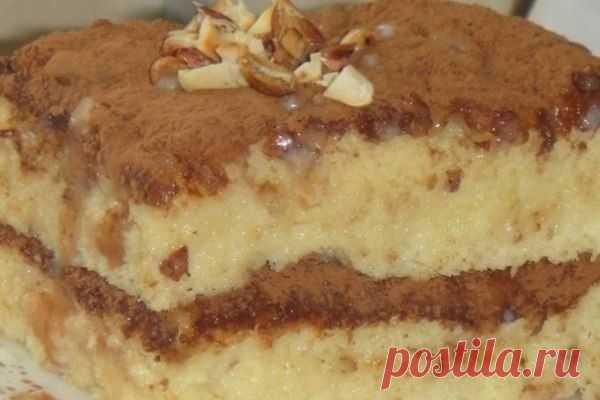 Бисквитный торт пропитанный сгущенкой