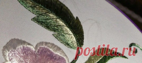 ВЫШИВКА ГЛАДЬЮ: листочка двумя тонами \ Embroidery stitch.