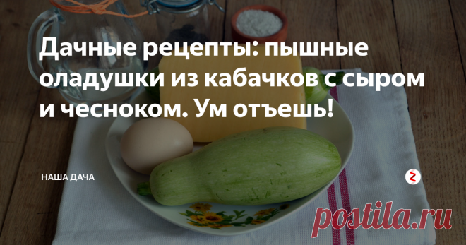 Дачные рецепты: пышные оладушки из кабачков с сыром и чесноком. Ум отъешь! Сами понимаете, на пенсию много не разгуляешься, но каждый раз свекровь  нас чем-нибудь, да удивляет. Вот и в этот раз. На столе аппетитной горкой красовались румяные оладушки с остренькой приправой. И вид, и запах этого блюда так и шептали «попробуй меня!» Ну, а мы что? Мы только за! Результат поразил – таких сочных и вкусных оладушек я еще никогда не пробовала. Ловите рецептик.