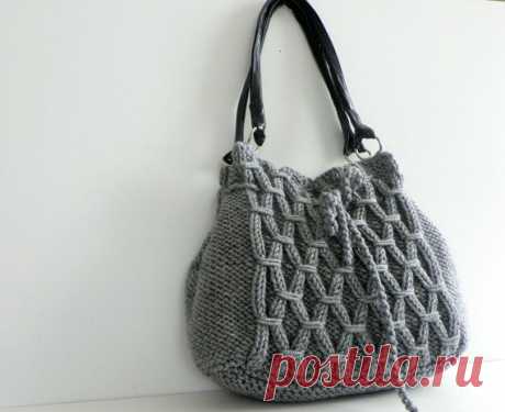 (434) OFF 15% NzLbags New - Gray Knit Bag, Handbag - Shoulder Bag, Leather Strap Nr-0186
