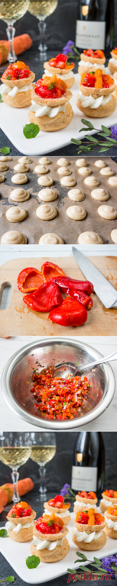 Рецепт перевернутых профитролей с сырным кремом и перцем на Вкусном Блоге