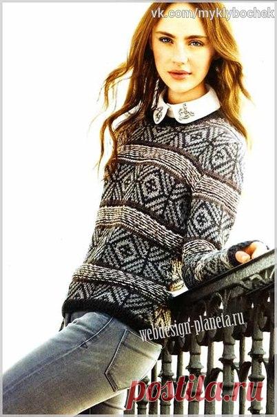 Жаккардовый свитер спицами
#вязание #спицами