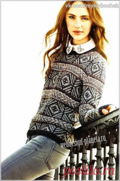 Жаккардовый свитер спицами
#вязание #спицами