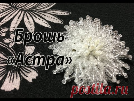 Брошь "Астра". Брошь на круглой основе.