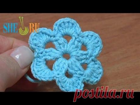 Вязание цветов Урок 27 Как связать цветок крючком - YouTube