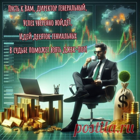 Директор генеральный,
Вас с праздником сегодня!
Зарплаты — нереальной,
Быть от проблем свободным!