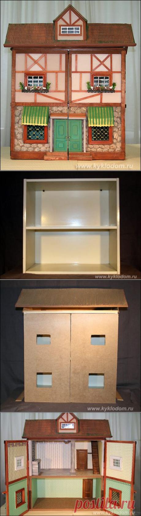 Изготовление кукольного домика из кухонной полки. Мастер-класс