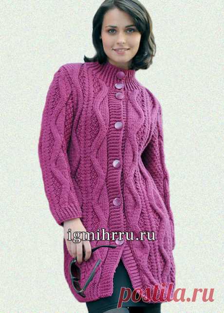 Яркий жакет спицами с аранами
УЗОРНЫЙ МАЛИНОВО-СИРЕНЕВЫЙ ЖАКЕТ.
Размеры: 34-36/38-40/42-44/46-48/50-52 Размеры (российские): 38-40/42-44/46-48/50-52/54-56
Вам потребуется: 23/24/26/28/31 моток малиново-сиреневой (Ваiе 1188) …