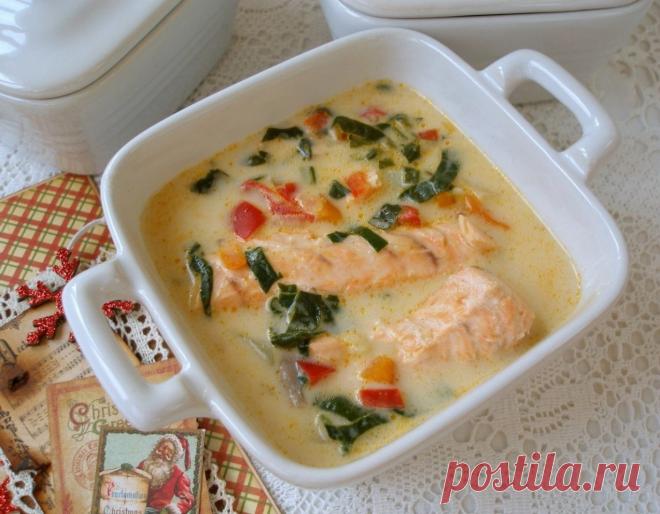 ​Сырный суп с лососем Наивкуснейший сырный суп с лососем никого не оставит равнодушным!
Ингредиенты:Лосось — 500 г Лук — 1 шт. Морковь — 1 шт. Сладкий болгарский перец — 1 шт. Шпинат — 1 пучок Плавленый сливочный сыр — 200 г Картофель — 2...
