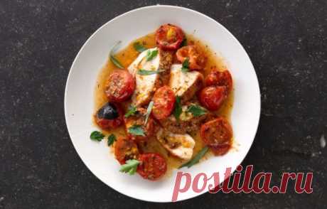Курица с томатами и оливками