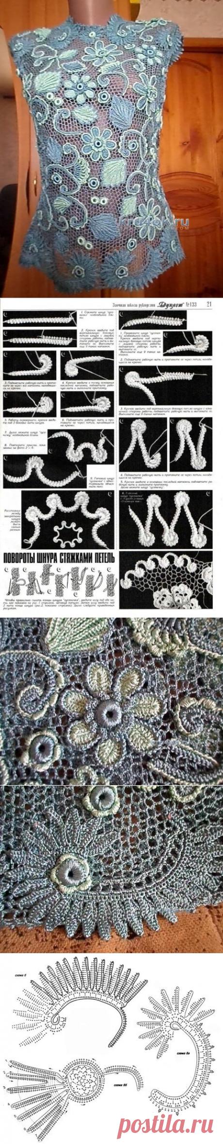 Кофточка в технике ирландского кружева — работа Елены Николаевны - вязание крючком на kru4ok.ru