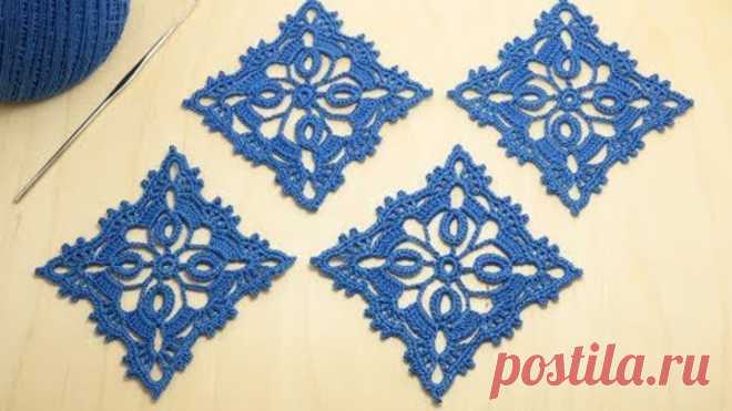 АЖУРНЫЙ КВАДРАТНЫЙ МОТИВ вязание крючком мастер-класс How to Crochet for Beginners