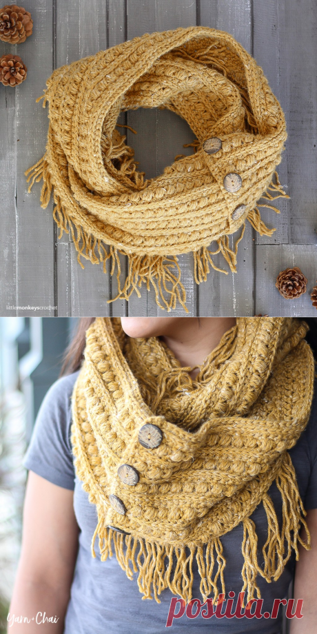 Снуд крючком THE MALIA INFINITY SCARF